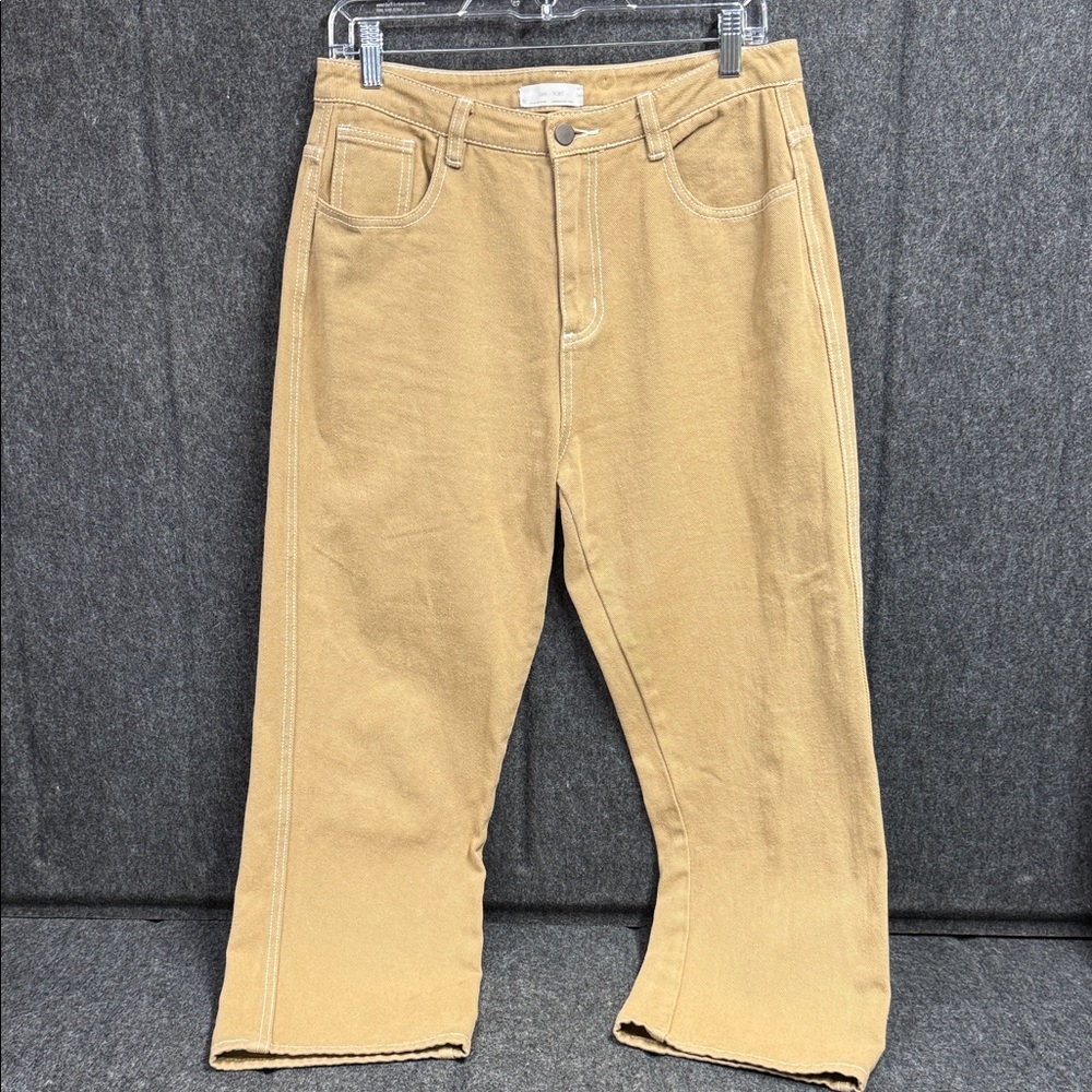 OAK + FORT Women's Tan Boyfriend Jeans